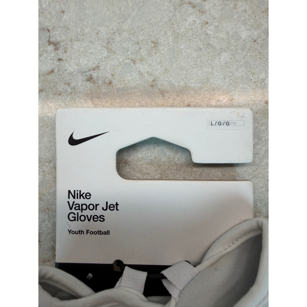 Nike Vapor Jet Youth Football Gloves White Black Size Large - Picture 2 of 4